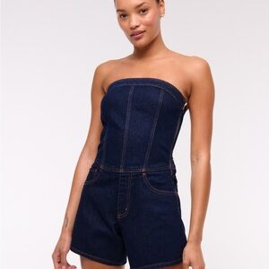 Abercrombie & Fitch Dark Blue Denim Romper